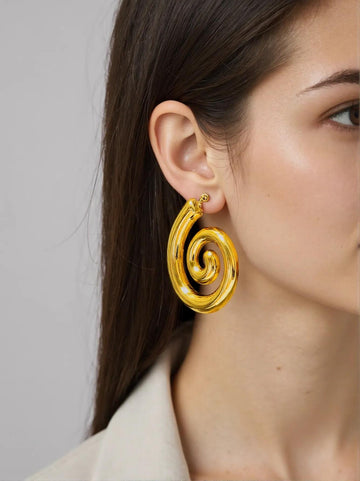 Spiral Gold Elegance Earrings