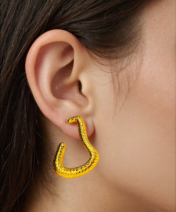 Golden Snake Hoop Earrings