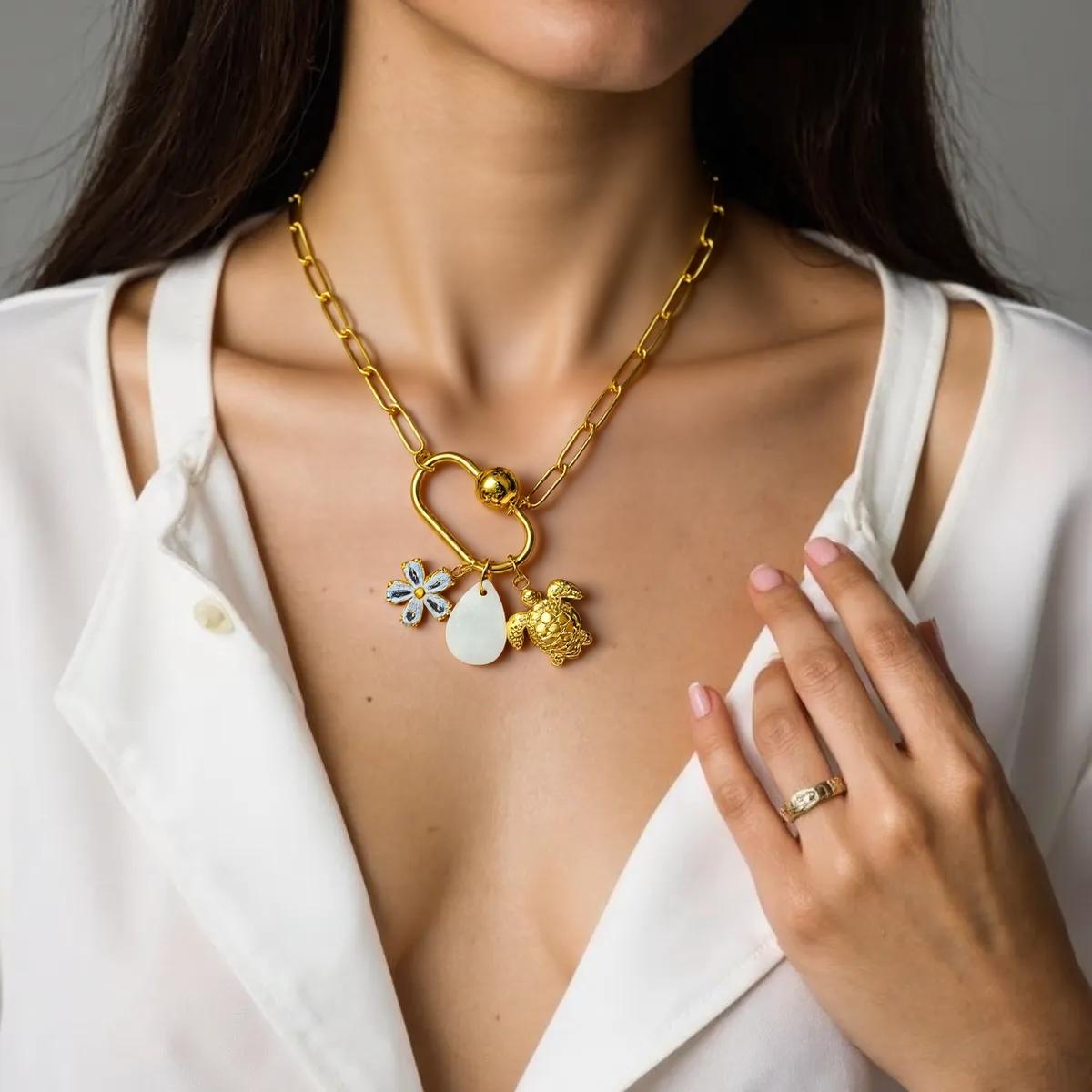 Golden Turtle Clip necklace