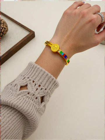 18K Gold plated Sunshine Radiance Bracelet With Gemstones