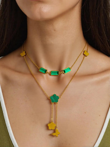 Golden Harmony Gemstone Necklace