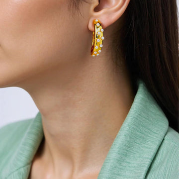 Golden Elegance Pearl Earrings