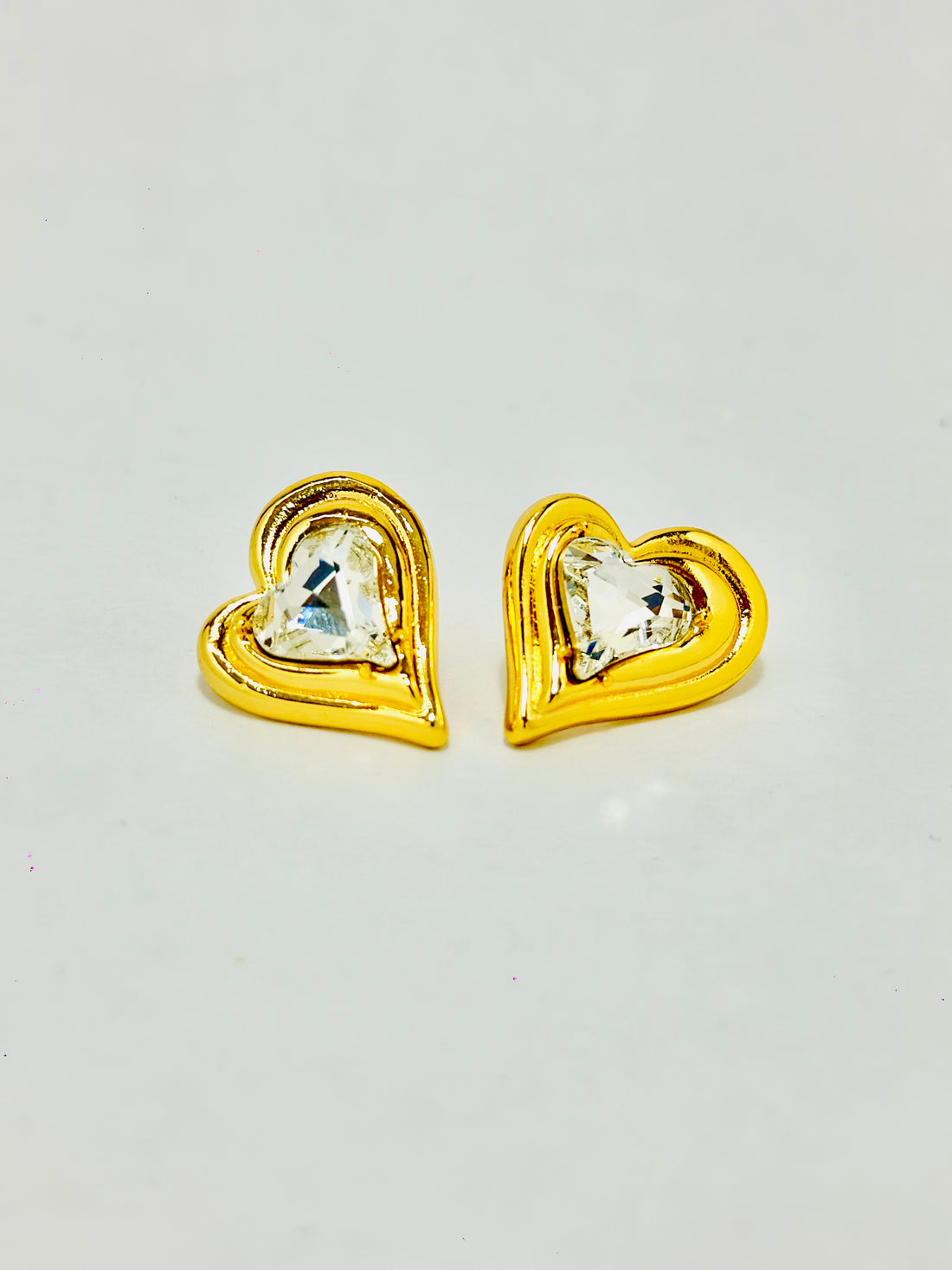 Golden Heart Gemstone Earrings