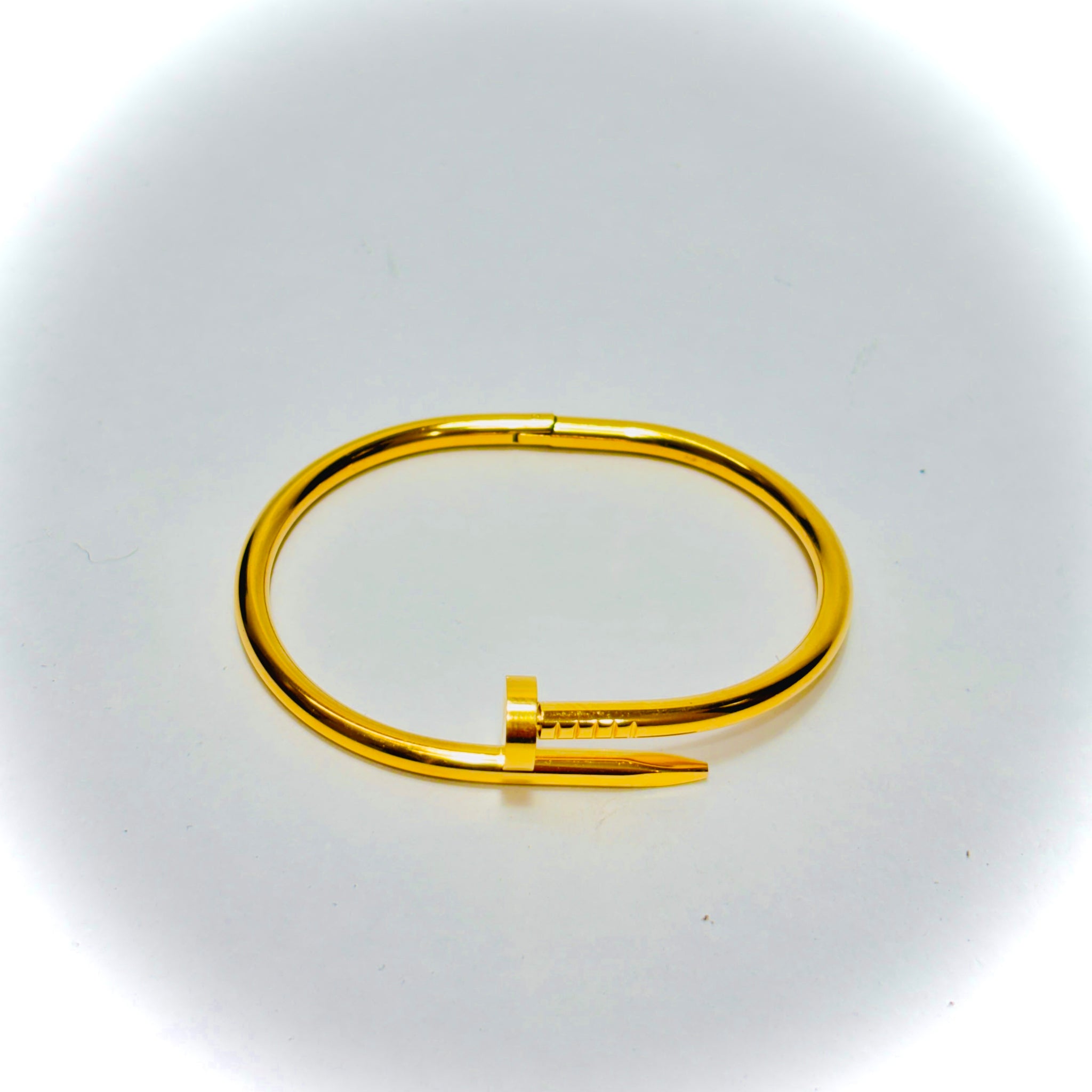 18k Gold Plated Nailed Rhodium Openable Cuff Screw Bracelet