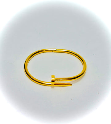 18k Gold Plated Nailed Rhodium Openable Cuff Screw Bracelet