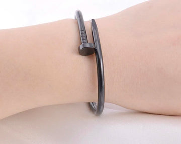 Black Rhodium Cuff Nail Bracelet