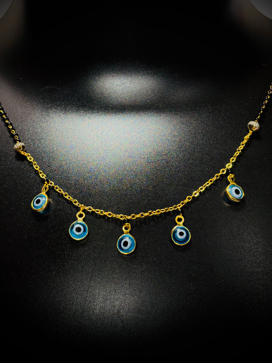 Golden Guardian Evil Eye Charm Necklace