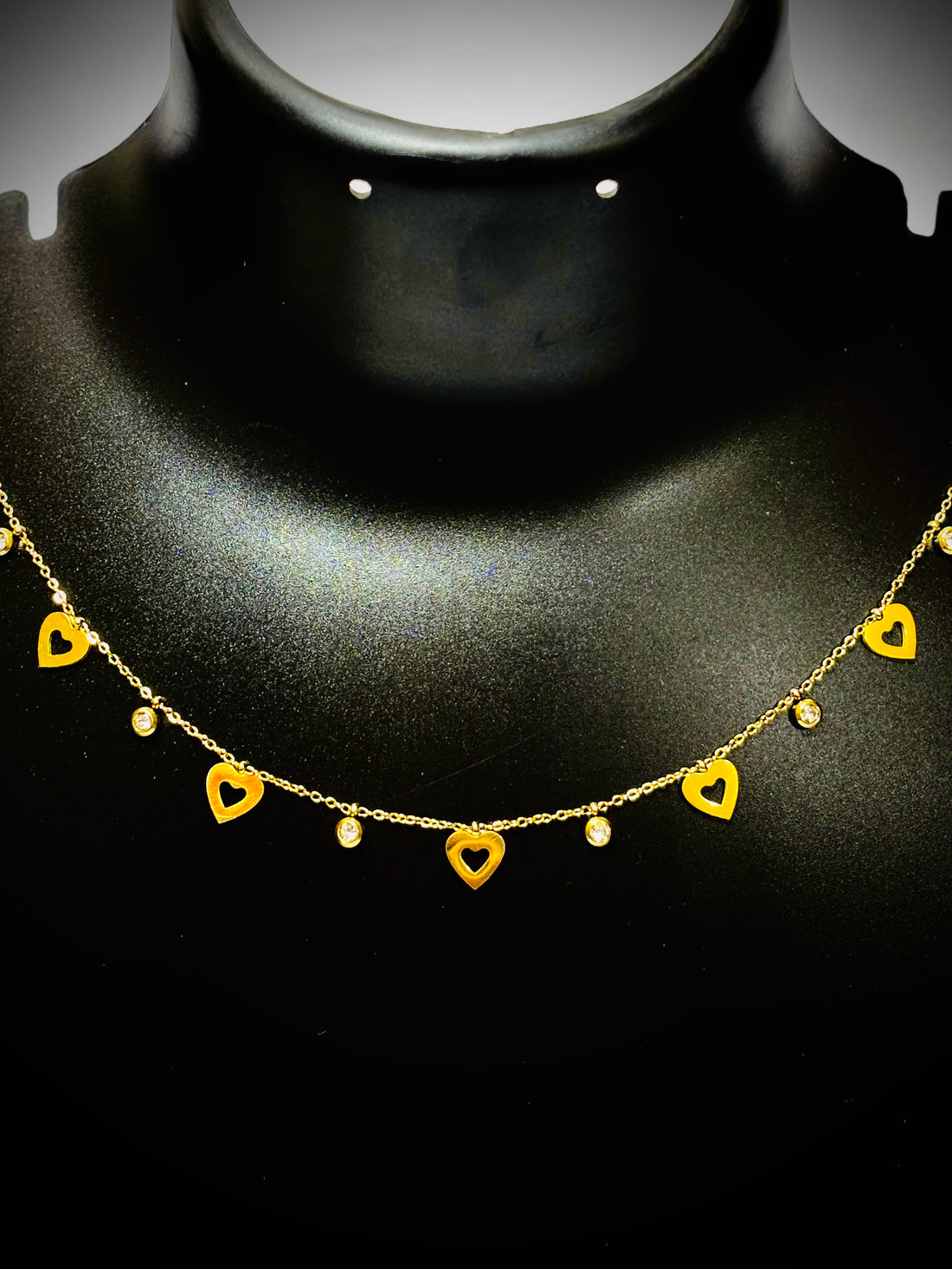 Golden Hearts and Gemstones Necklace