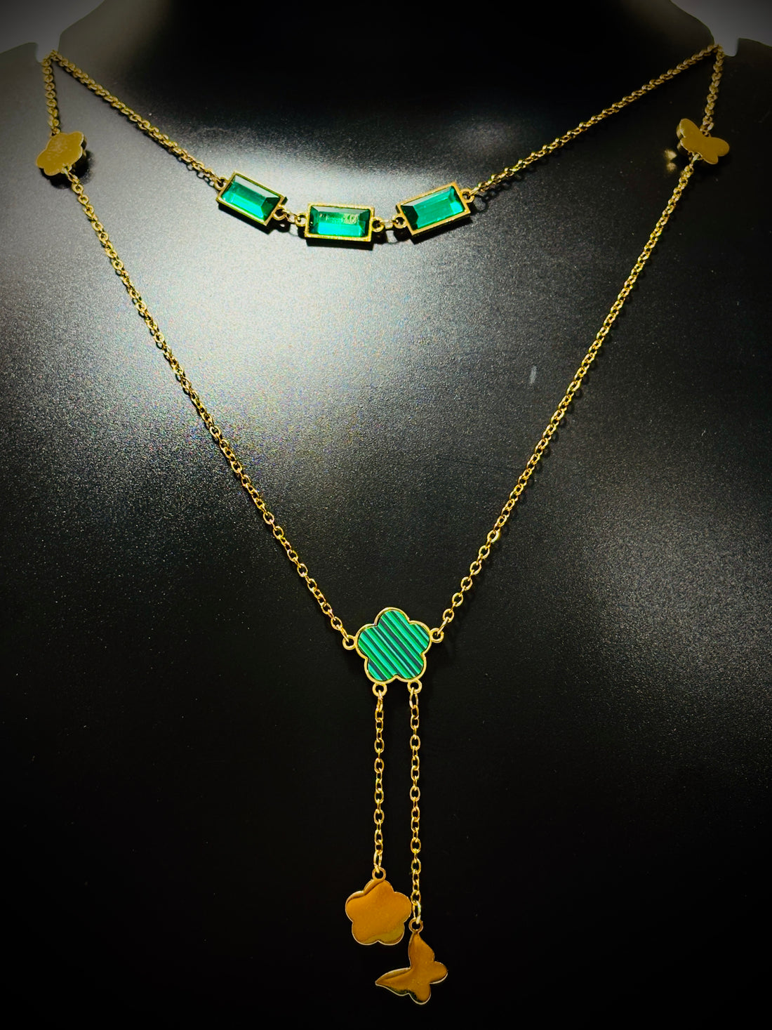 Golden Harmony Gemstone Necklace