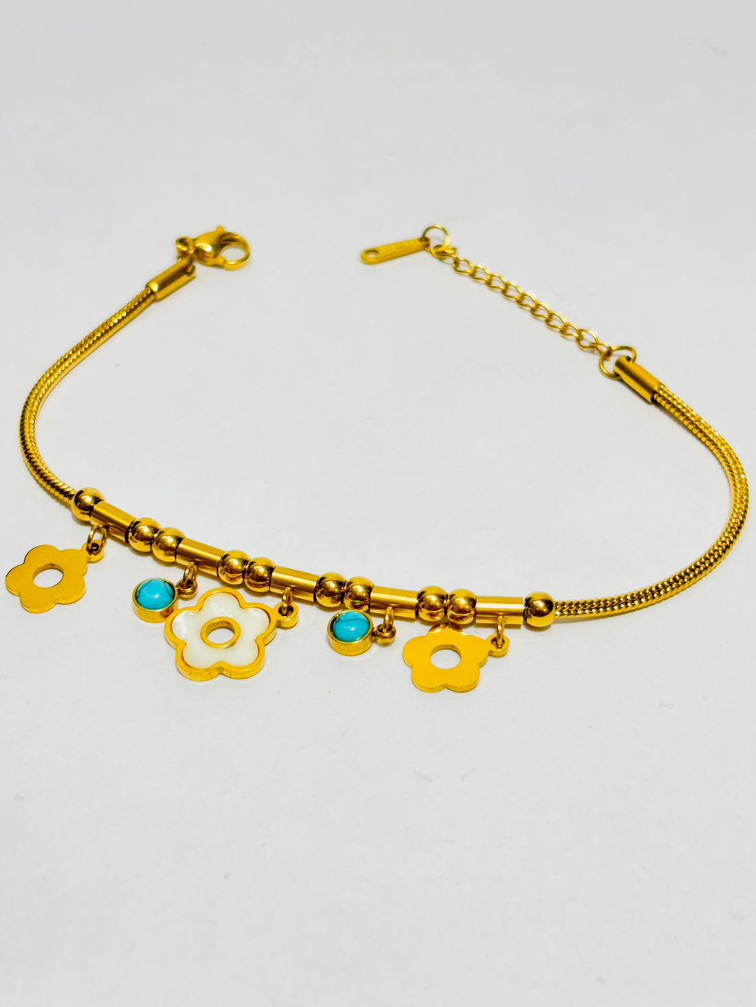 Gold Blossom Turquoise Bracelet
