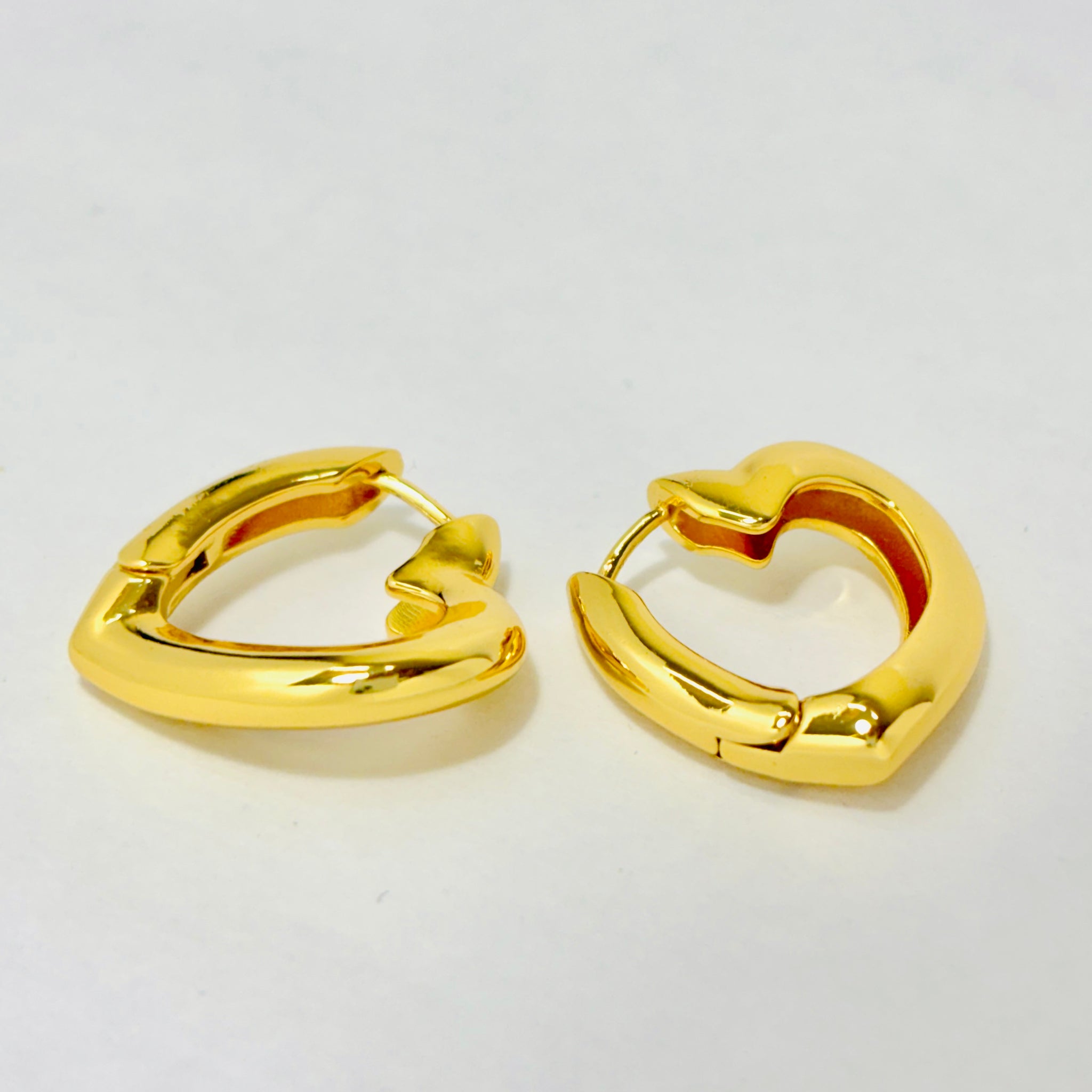 Golden Heart Hoop Earrings