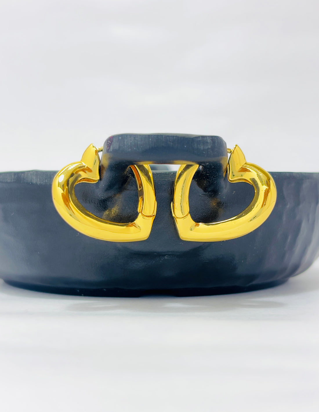Golden Heart Hoop Earrings