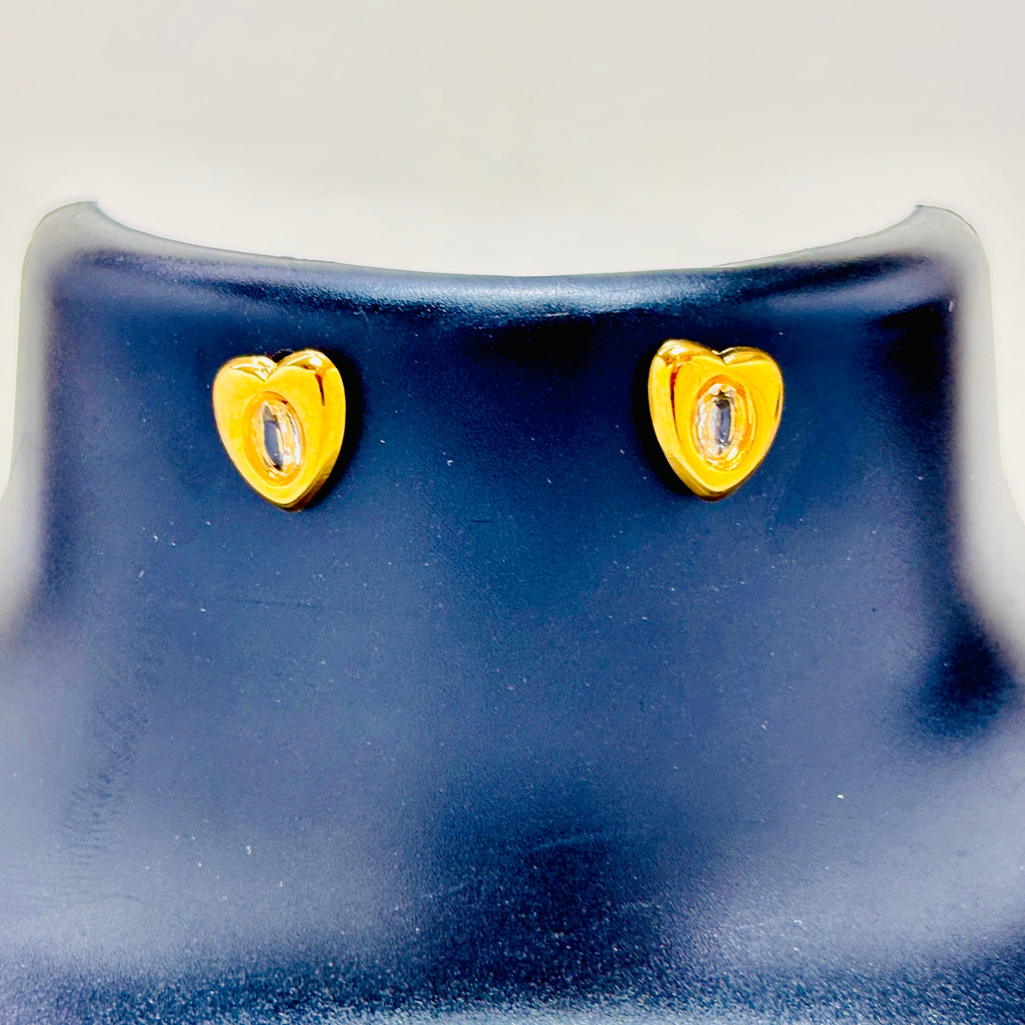 Golden Heart Gemstone Earrings