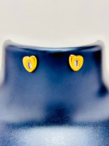 Golden Heart Gemstone Earrings