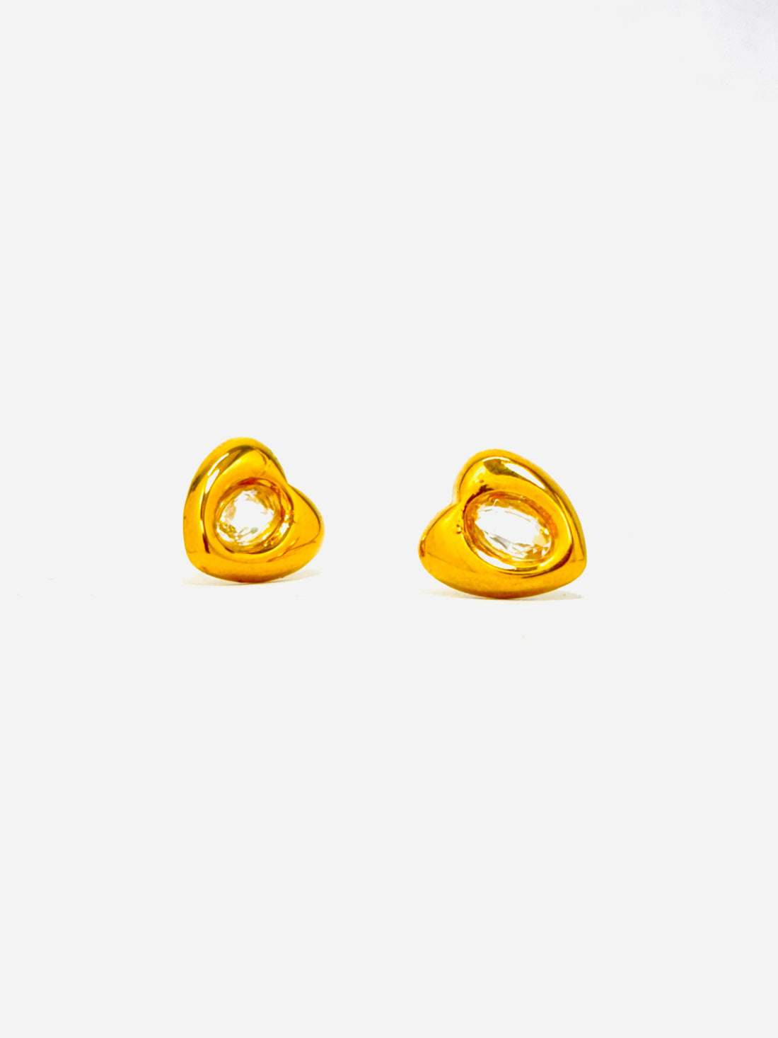 Golden Heart Gemstone Earrings