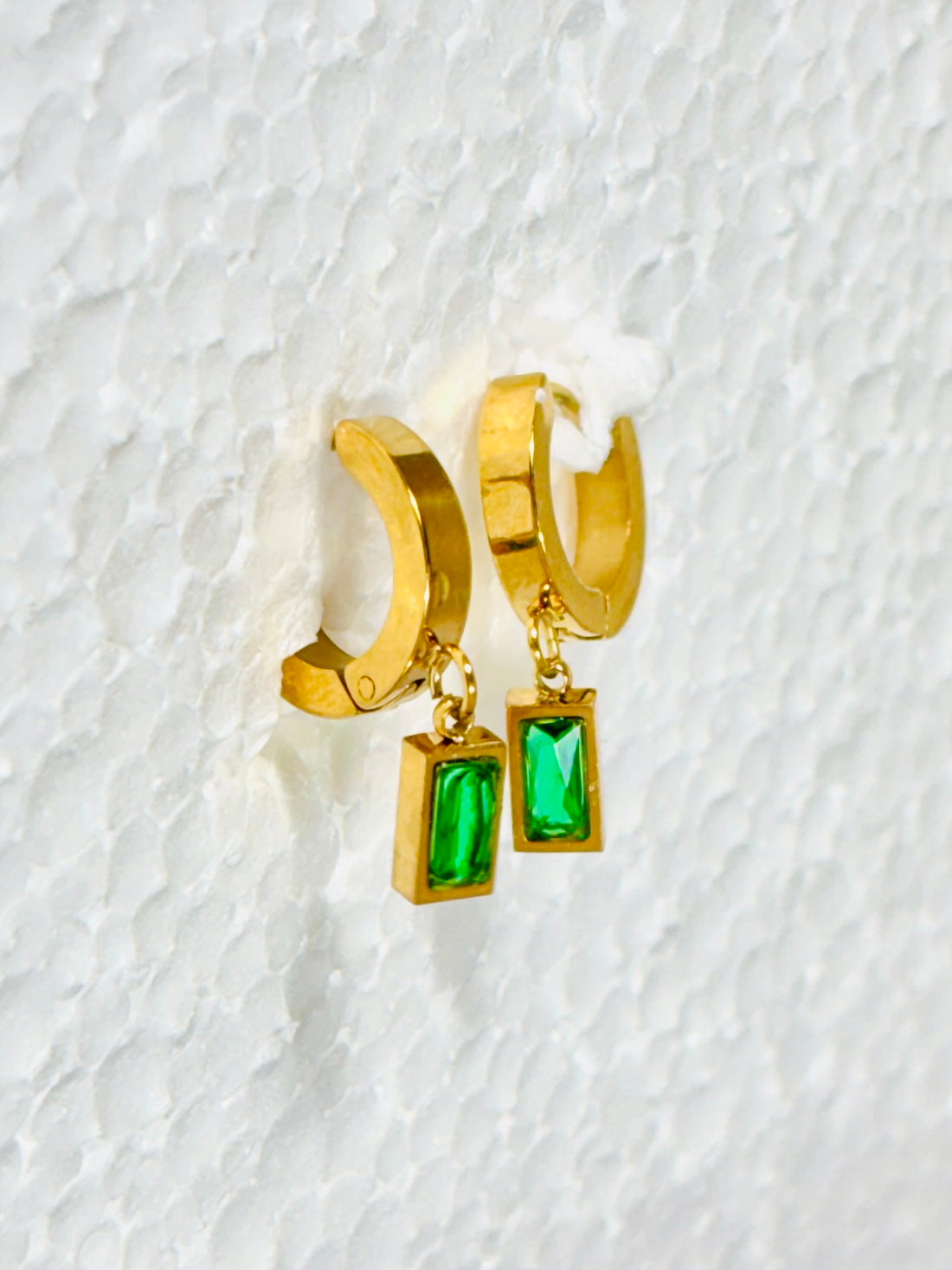 Emerald Lustre Hoop Earrings