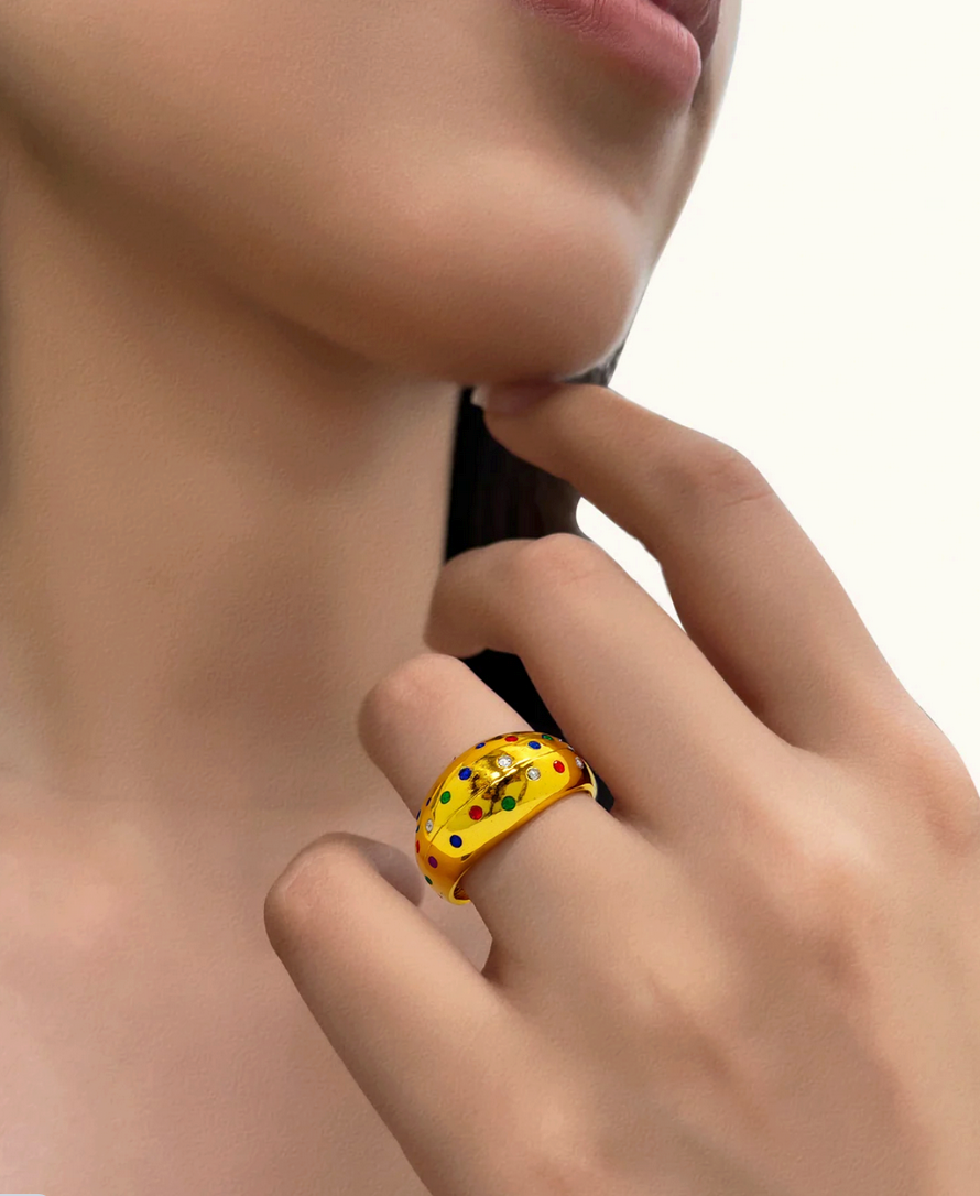 Celestial Charm Gemstone Ring
